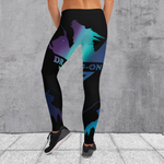 Black leggings with oversized Arctic Aurora Drag-On logo