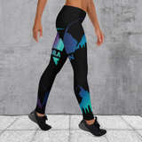 Black leggings with oversized Arctic Aurora Drag-On logo